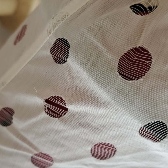 VTG 80s 90s Equipment Made In France Cotton Sheer Polka Dot Shirt - Picture 6 of 16